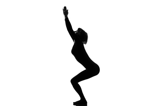 Awkward pose utkatasana Royalty Free Vector Image